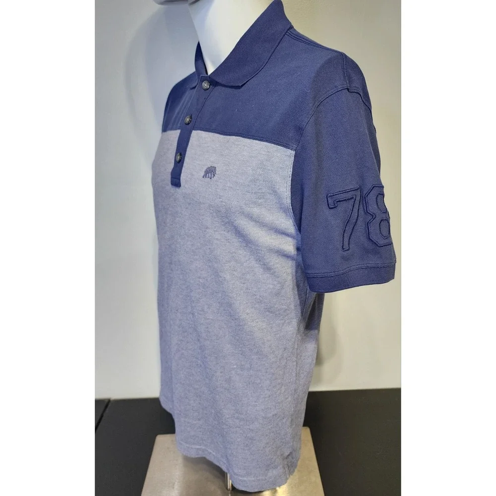 Banana Republic 78 Logo Polo Mens Size Medium Short Sleeve Blue 3‎ Button Shirt